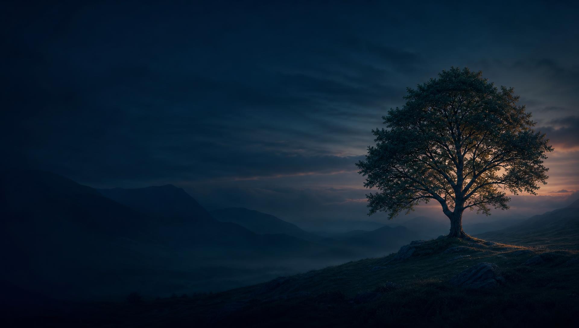 Árbol iluminado por el sol, símbolo del crecimiento de tus finanzas